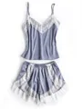 Lovely Silk like Satin With Lace Pajamas