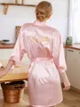 Comfortable Silk like Satin Embroidery Bride Robes