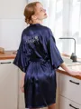 Comfortable Silk like Satin Embroidery Bride Robes