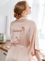 Soft Silk like Satin Embroidery Bridesmaid Robes