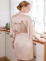 Soft Silk like Satin Embroidery Bridesmaid Robes