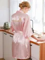 Soft Silk like Satin Embroidery Bridesmaid Robes