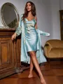 Comfortable Silk like Satin With Sash/Ribbon/Belt Pajamas&Robes