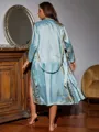 Comfortable Silk like Satin With Sash/Ribbon/Belt Pajamas&Robes