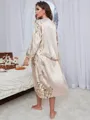 Comfortable Silk like Satin With Sash/Ribbon/Belt Pajamas&Robes