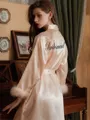 Gorgeous Silk like Satin Whith Feathers/Fur Bridesmaid Robes