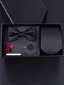Classic Polyester Tie Bow Tie Pocket Square Tie Clip Cufflinks Corsage