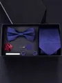 Classic Polyester Tie Bow Tie Pocket Square Tie Clip Cufflinks Corsage