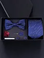 Classic Polyester Tie Bow Tie Pocket Square Tie Clip Cufflinks Corsage