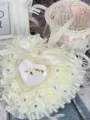 Beautiful Foam Flower With Rhinestone Ring Pillow