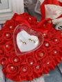 Beautiful Foam Flower With Rhinestone Ring Pillow