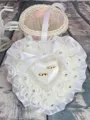 Beautiful Foam Flower With Rhinestone Ring Pillow
