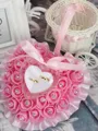 Beautiful Foam Flower With Rhinestone Ring Pillow