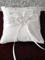 Delicate Ring Pillow In Satin With Rhinestone