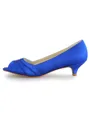 Women's Low Heel Peep Toe Satin High Heels