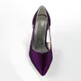 Women's Satin Stiletto Heel Closed Toe Pumps Grape Wedding Shoes
