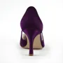 Women's Satin Stiletto Heel Closed Toe Pumps Grape Wedding Shoes