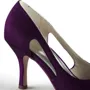 Women's Satin Stiletto Heel Closed Toe Pumps Grape Wedding Shoes