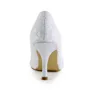 Women's Lace Satin Stiletto Heel Peep Toe Sandals White Wedding Shoes