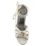 Women's Satin Stiletto Heel Sandals Ivory Wedding Shoes With Satin Flower