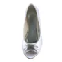 Women's Satin Flat Heel Peep Toe Sandals White Wedding Shoes With Rhinestone