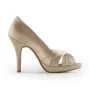 Women's Satin Stiletto Heel Peep Toe Platform Sandals Champagne Wedding Shoes