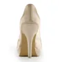Women's Satin Stiletto Heel Peep Toe Platform Sandals Champagne Wedding Shoes