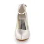 Women's Satin Stiletto Heel Closed Toe Platform Ivory Wedding Shoes With Buckle