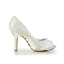 Women's Amazing Satin Stiletto Heel Ivory Wedding Shoes
