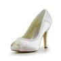 Women's Amazing Satin Stiletto Heel Ivory Wedding Shoes