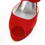 Women's Trendy Satin Peep Toe Stiletto Heel Red Wedding Shoes