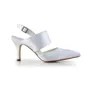 Women's Satin Stiletto Heel Closed Toe With Buckle White Wedding Shoes