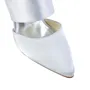 Women's Satin Stiletto Heel Closed Toe With Buckle White Wedding Shoes