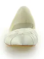 Women's Satin Closed Toe Flat Heel Ivory Wedding Shoes