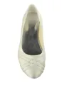 Women's Satin Closed Toe Flat Heel Ivory Wedding Shoes