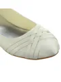 Women's Satin Closed Toe Flat Heel Ivory Wedding Shoes