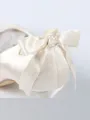 Women's Satin Closed Toe Spool Heel With Bowknot Wedding Shoes