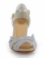 Women's Satin Stiletto Heel Peep Toe With Sparkling Glitter Dance Shoes