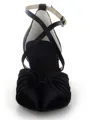 Women's Closed Toe Satin Chunky Heel Buckle Dance Shoes