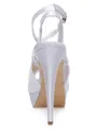 Women's Stiletto Heel Satin Peep Toe Knots Wedding Shoes