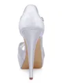 Women's Stiletto Heel Satin Peep Toe Knots Wedding Shoes