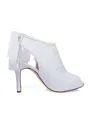 Women's Satin Peep Toe Flower Stiletto Heel Wedding Shoes
