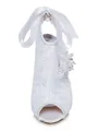 Women's Satin Peep Toe Flower Stiletto Heel Wedding Shoes
