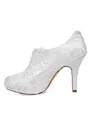 Women's Satin Closed Toe Stiletto Heel Flower Wedding Shoes