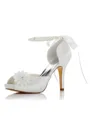 Women's Satin PU Peep Toe Stiletto Heel Wedding Shoes