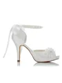 Women's Satin PU Peep Toe Stiletto Heel Wedding Shoes