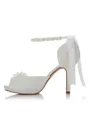 Women's Satin PU Peep Toe Stiletto Heel Wedding Shoes
