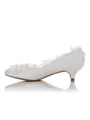 Women's Satin PU Closed Toe Spool Heel Wedding Shoes