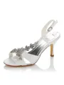 Women's Satin PU Peep Toe Stiletto Heel Wedding Shoes