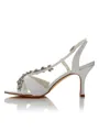 Women's Satin PU Peep Toe Stiletto Heel Wedding Shoes